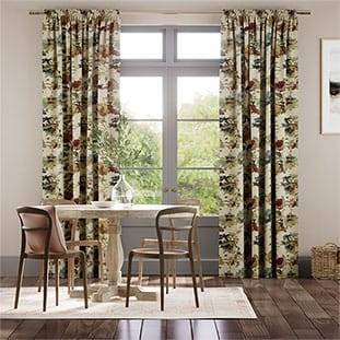 Fleur Umber & Teal Curtains thumbnail image