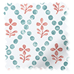 Floral Trellis Aqua & Spice Roller Blind sample image