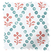 Floral Trellis Aqua & Spice Roller Blind swatch image