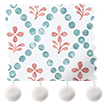 Floral Trellis Pom-Pom Aqua & Spice Roman Blind sample image
