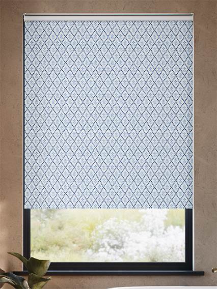 Floral Trellis Blue Roller Blind thumbnail image