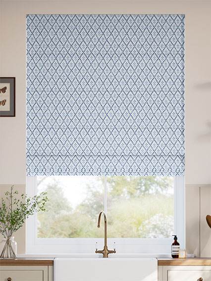 Floral Trellis Blue Roman Blind thumbnail image
