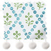 Floral Trellis Pom-Pom Blue & Green Roman Blind sample image