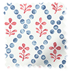 Floral Trellis Blue & Red Roller Blind sample image