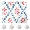 Floral Trellis Pom-Pom Blue & Red Roman Blind sample image