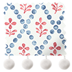 Floral Trellis Pom-Pom Blue & Red swatch image