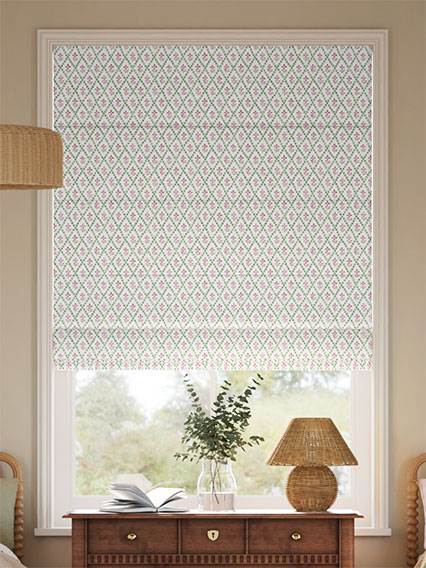 Floral Trellis Green & Blush Roman Blind thumbnail image