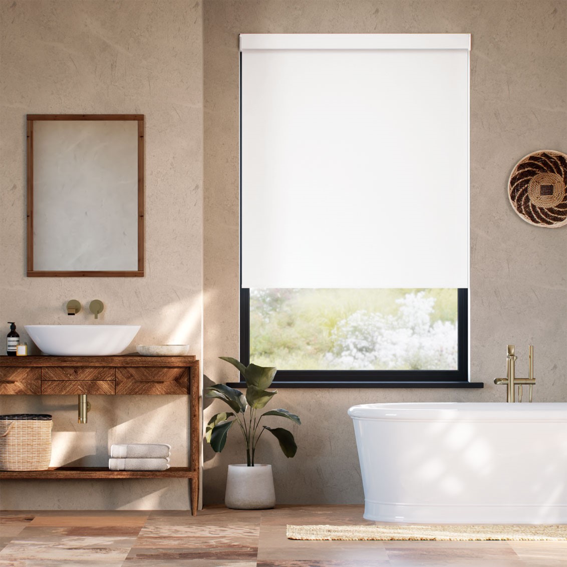 Florence Blackout Crisp White Roller Blind