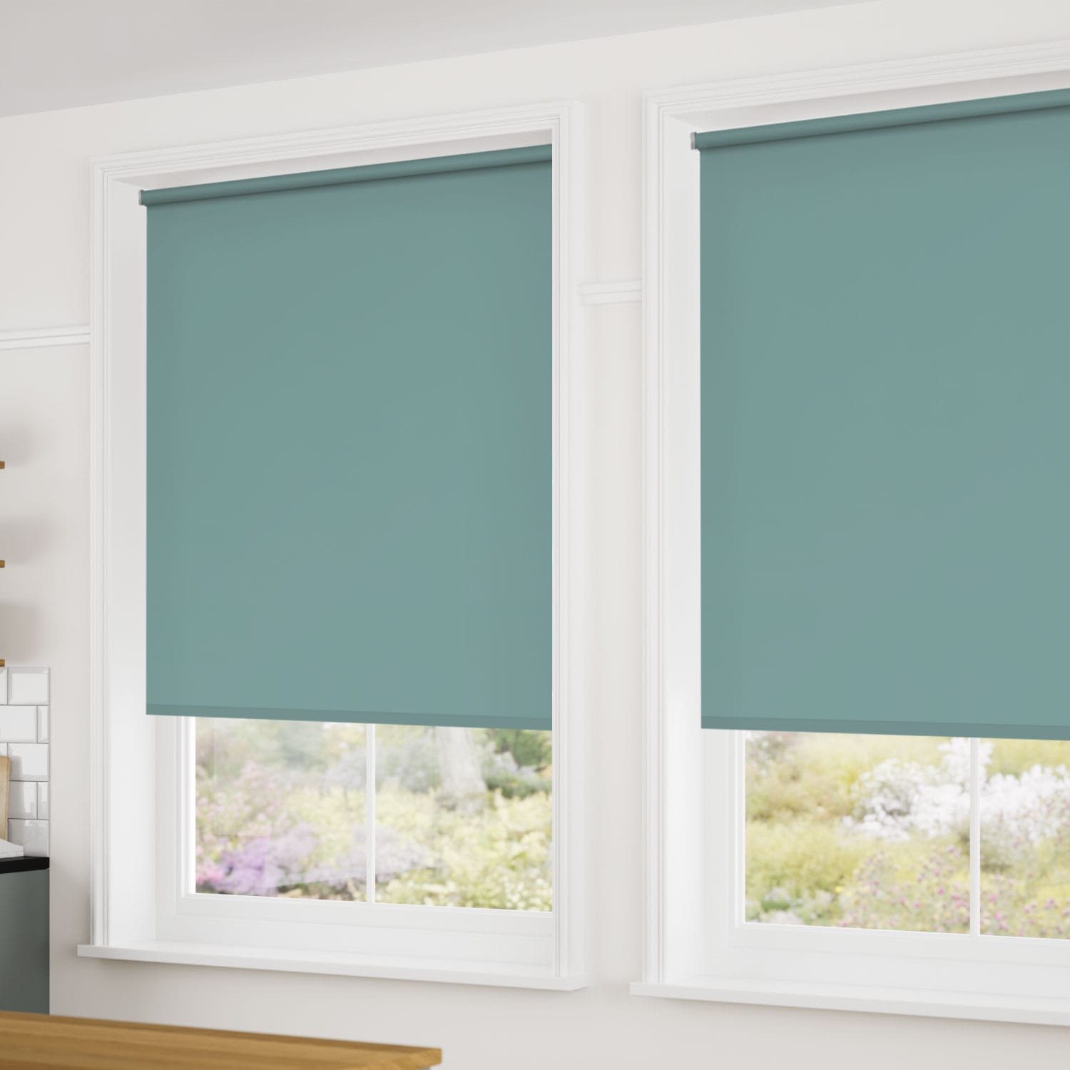 Florence Blackout Dusky Teal Roller Blind