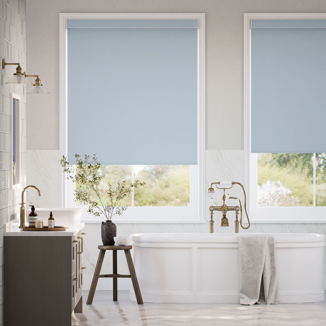 Florence Blackout Pastel Blue Roller Blind