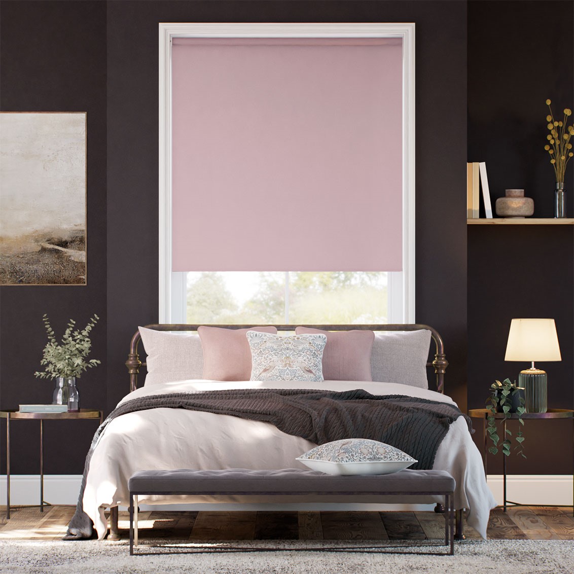 Florence Blackout Rosewater Roller Blind