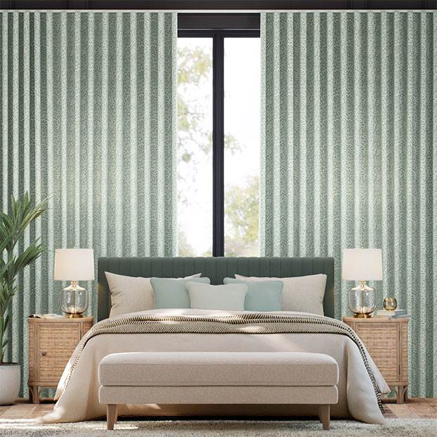 Flower Block Aqua Curtains thumbnail image