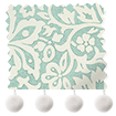 Flower Block Pom-Pom Aqua Roman Blind sample image