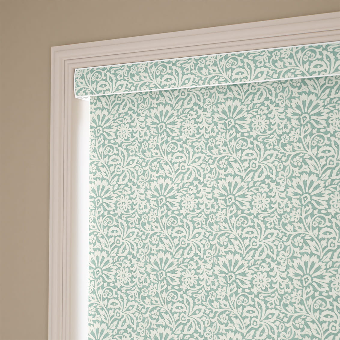 Flower Block Aqua Roller Blind