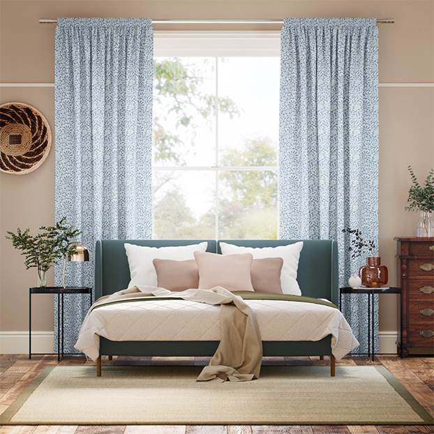 Flower Block Blue Curtains thumbnail image