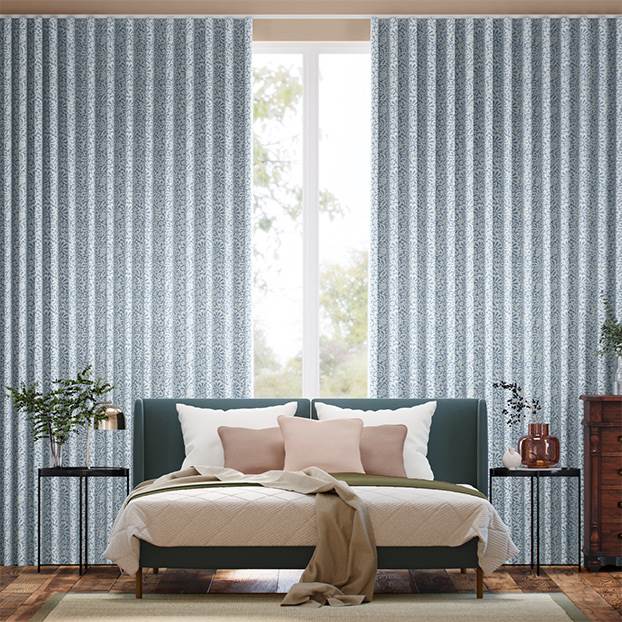 Flower Block Blue Curtains thumbnail image