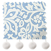 Flower Block Pom-Pom Blue Roman Blind sample image