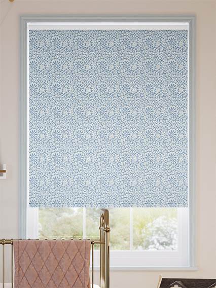 Flower Block Blue Roller Blind thumbnail image