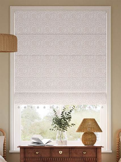 Flower Block Pom-Pom Blush Roman Blind thumbnail image