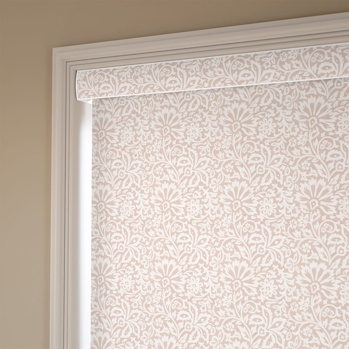 Flower Block Blush Roller Blind