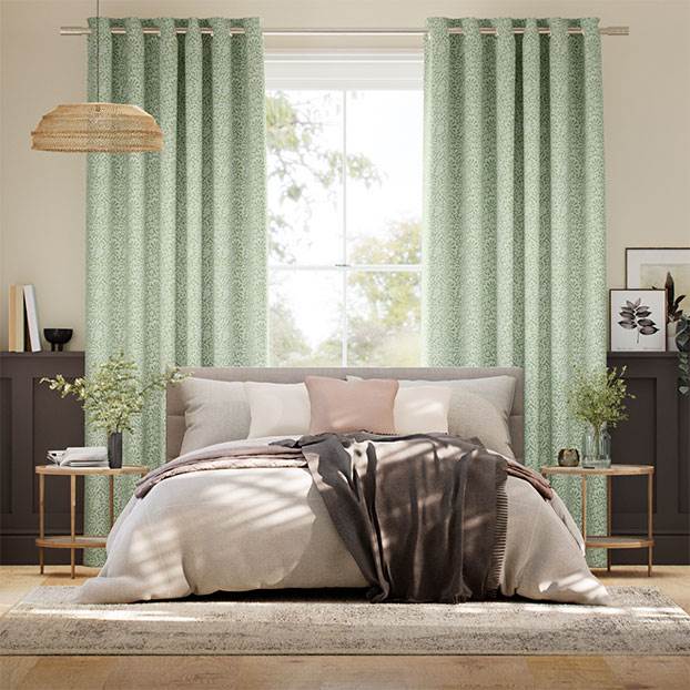 Flower Block Green Curtains thumbnail image