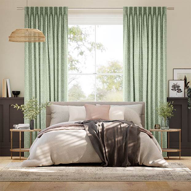 Flower Block Green Curtains thumbnail image