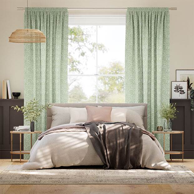 Flower Block Green Curtains thumbnail image