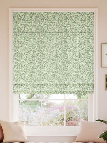 Flower Block Green Roman Blind thumbnail image