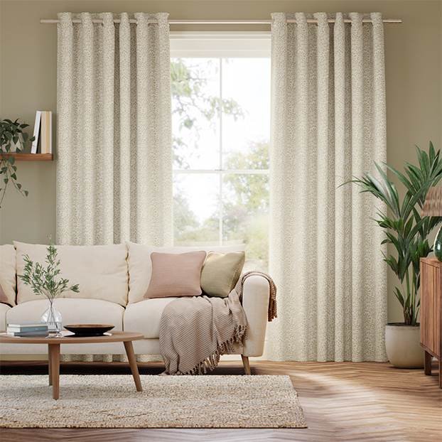 Flower Block Neutral Curtains thumbnail image