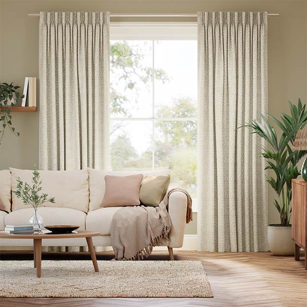 Flower Block Neutral Curtains thumbnail image