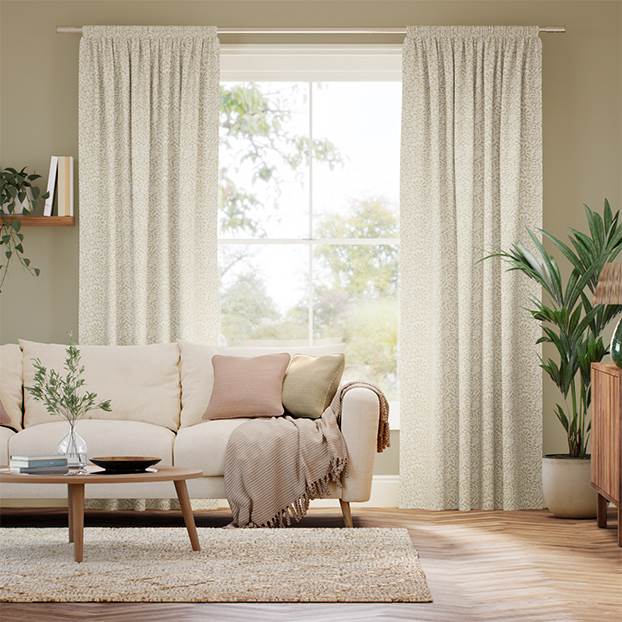 Flower Block Neutral Curtains thumbnail image