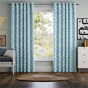 Fluffy Clouds Blue Curtains thumbnail image