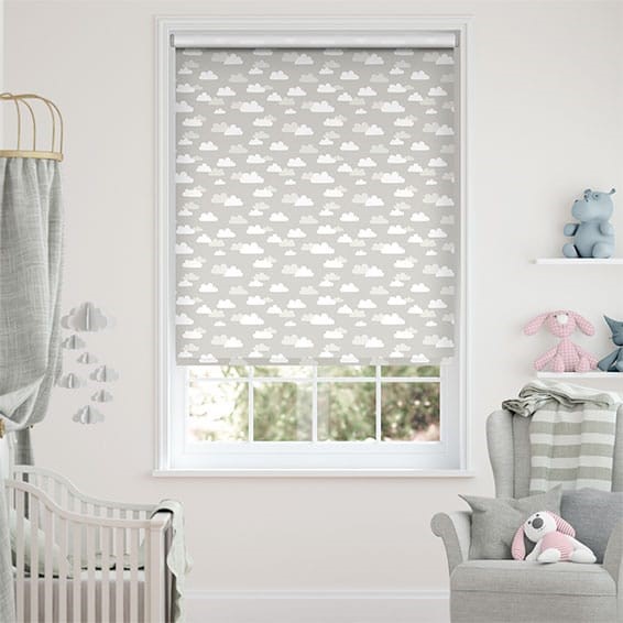 Fluffy Clouds Blackout Grey Roller Blind