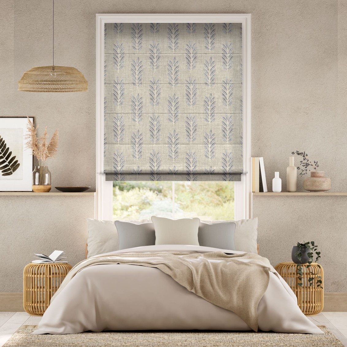 Folia Fjord Blue Roman Blind