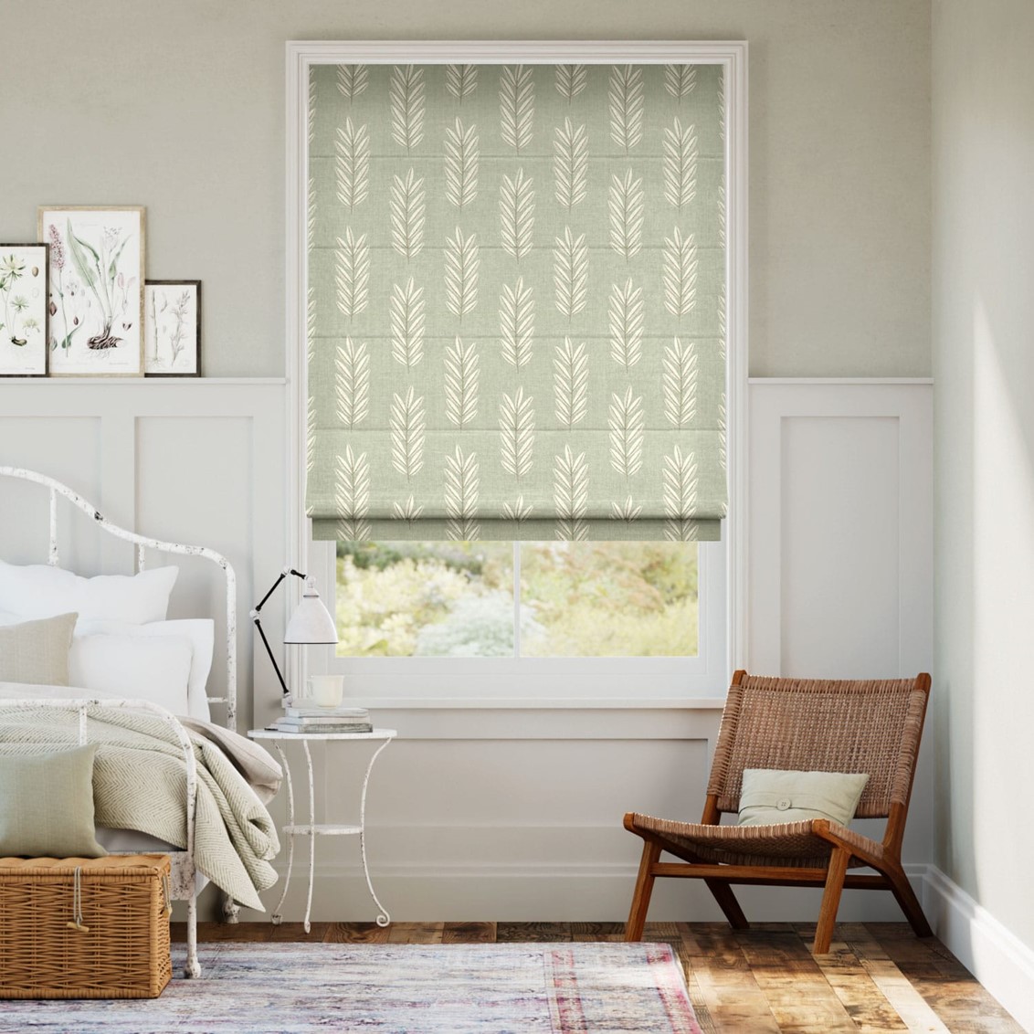 Folia Fresh Sage Roman Blind