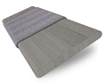 Fossil Grey & Steel Faux Wood Blind - 50mm Slat sample image
