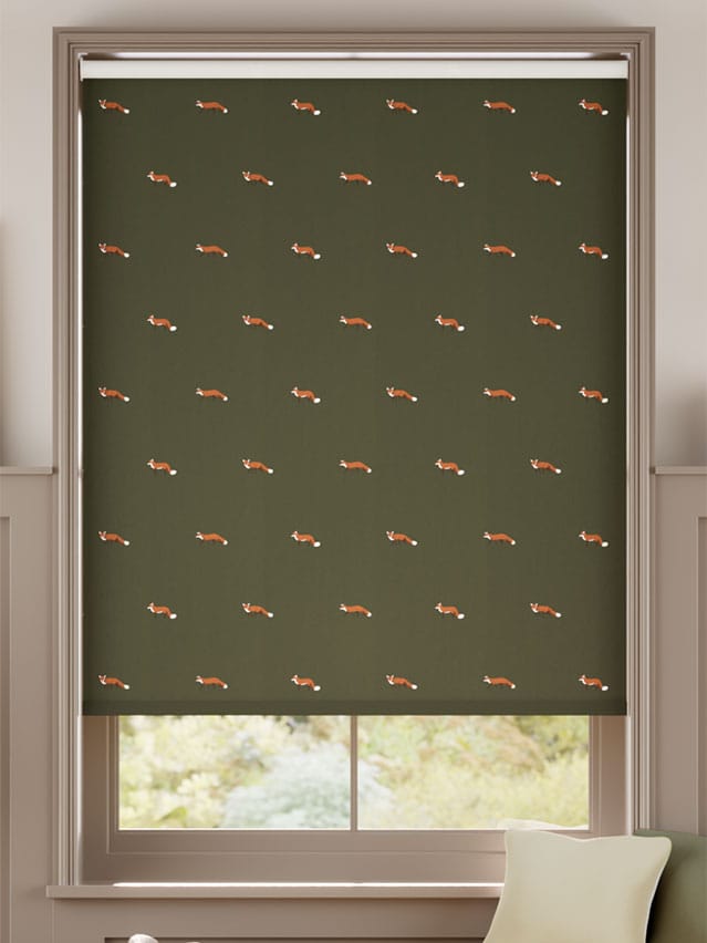 Foxes Forest Green Roller Blind thumbnail image