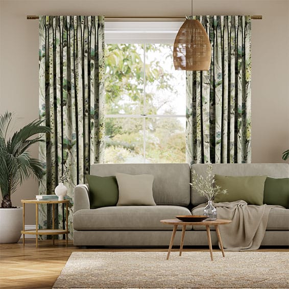 Foxglove Linen Evergreen Curtains