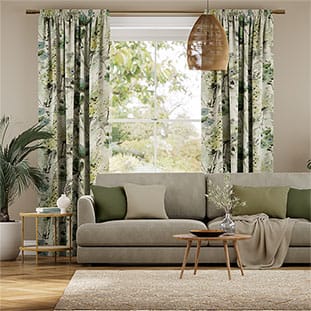 Foxglove Linen Evergreen Curtains thumbnail image
