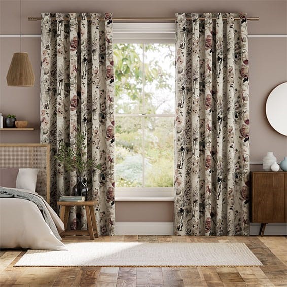 Foxglove Linen Rose Blush Curtains