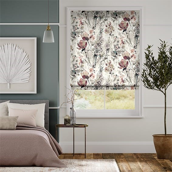 Foxglove Linen Rose Blush Roman Blind