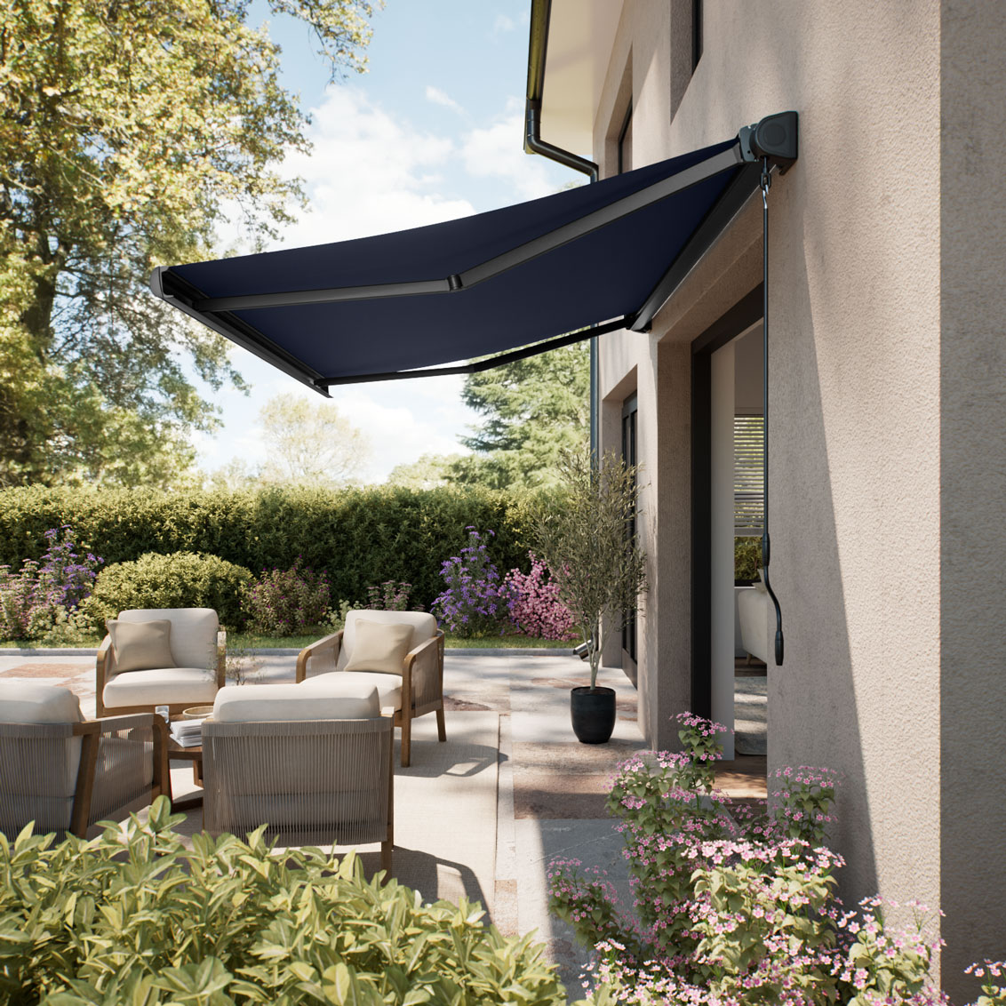 Fraser Navy Full Cassette Awning