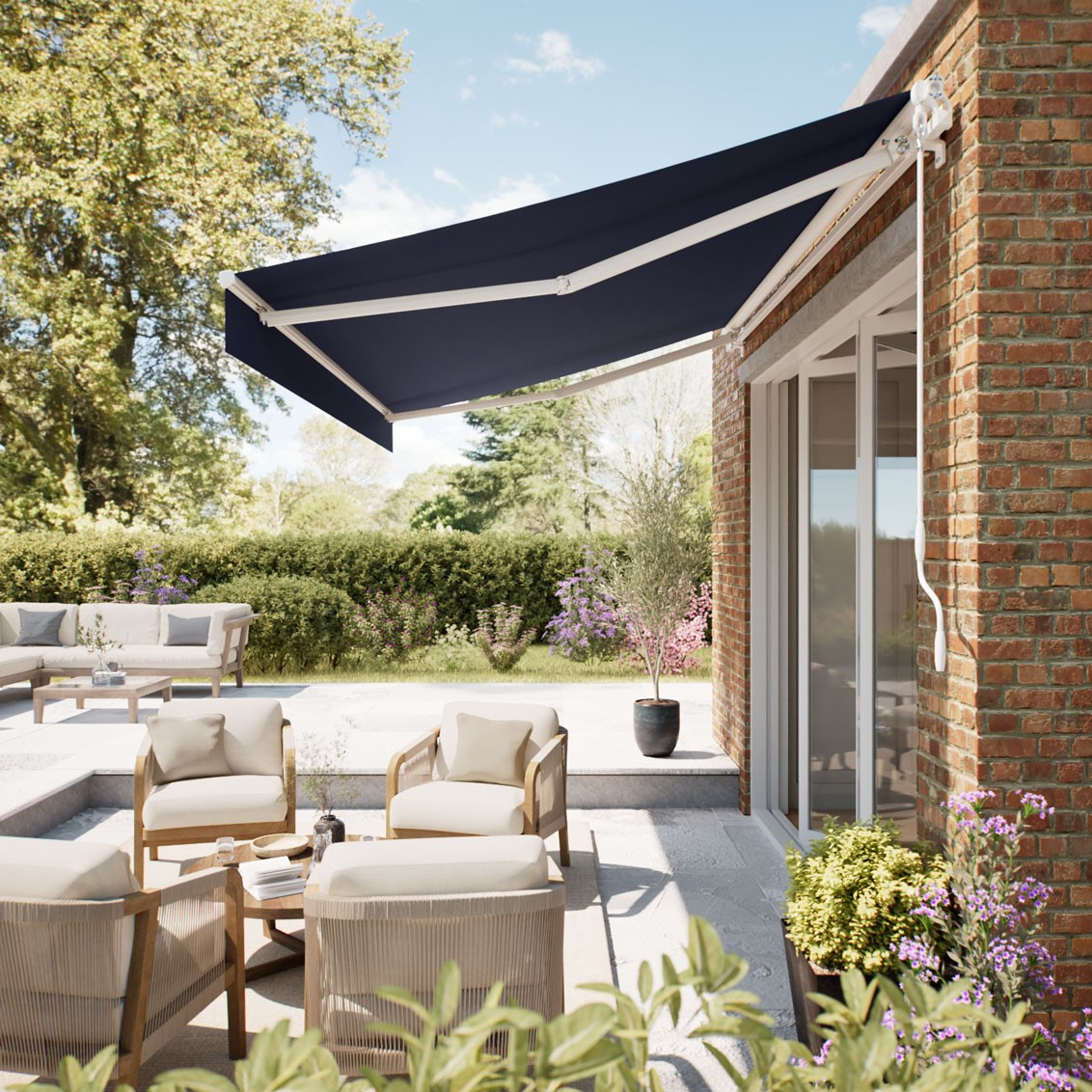 Fraser Navy Open Cassette Awning