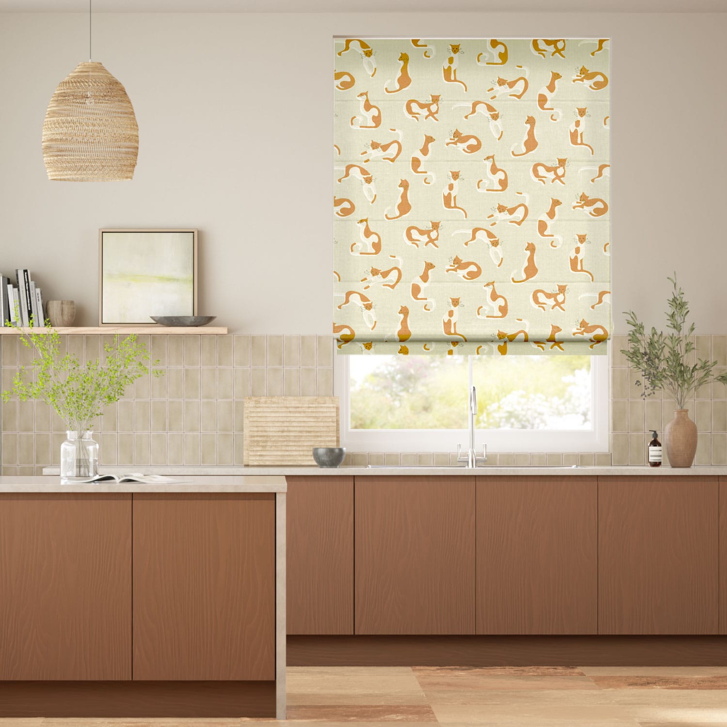 French Whiskers Sand Roman Blind