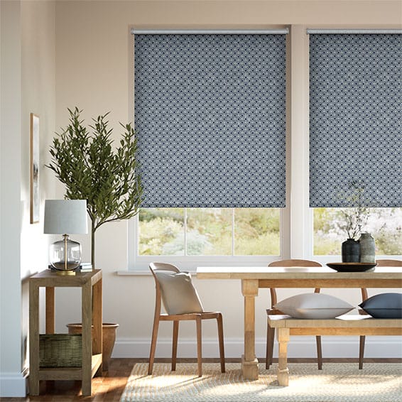 Twist2Go Fretwork Diamond Indigo Roller Blind