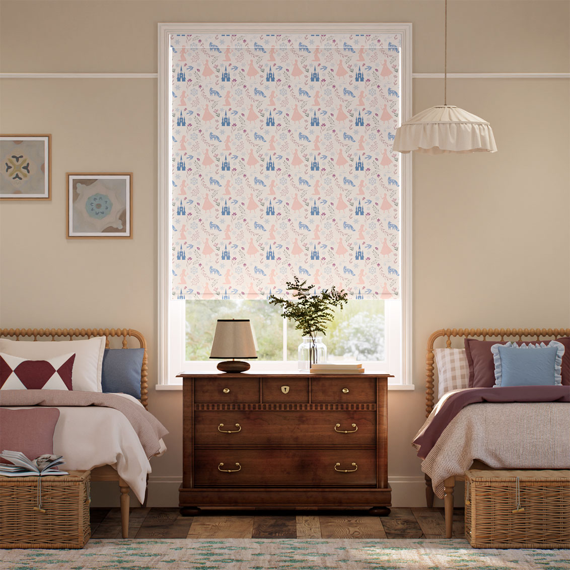 Frozen Blackout Soft Rose Roller Blind