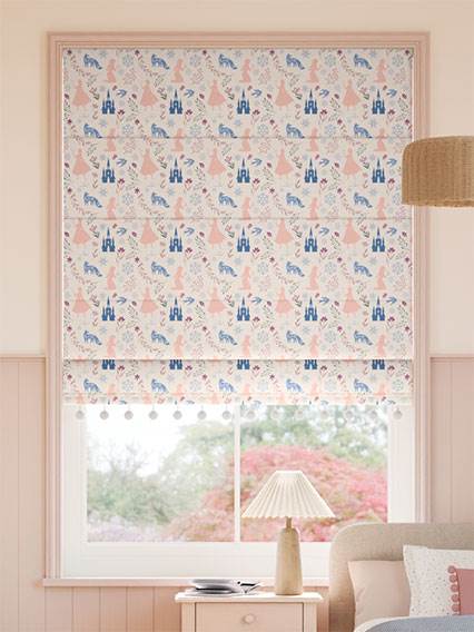 Frozen Pom Pom Soft Rose Roman Blind thumbnail image
