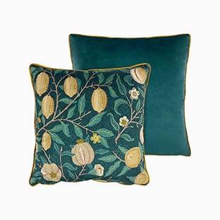 William Morris Fruit Velvet Aegean Cushion thumbnail image