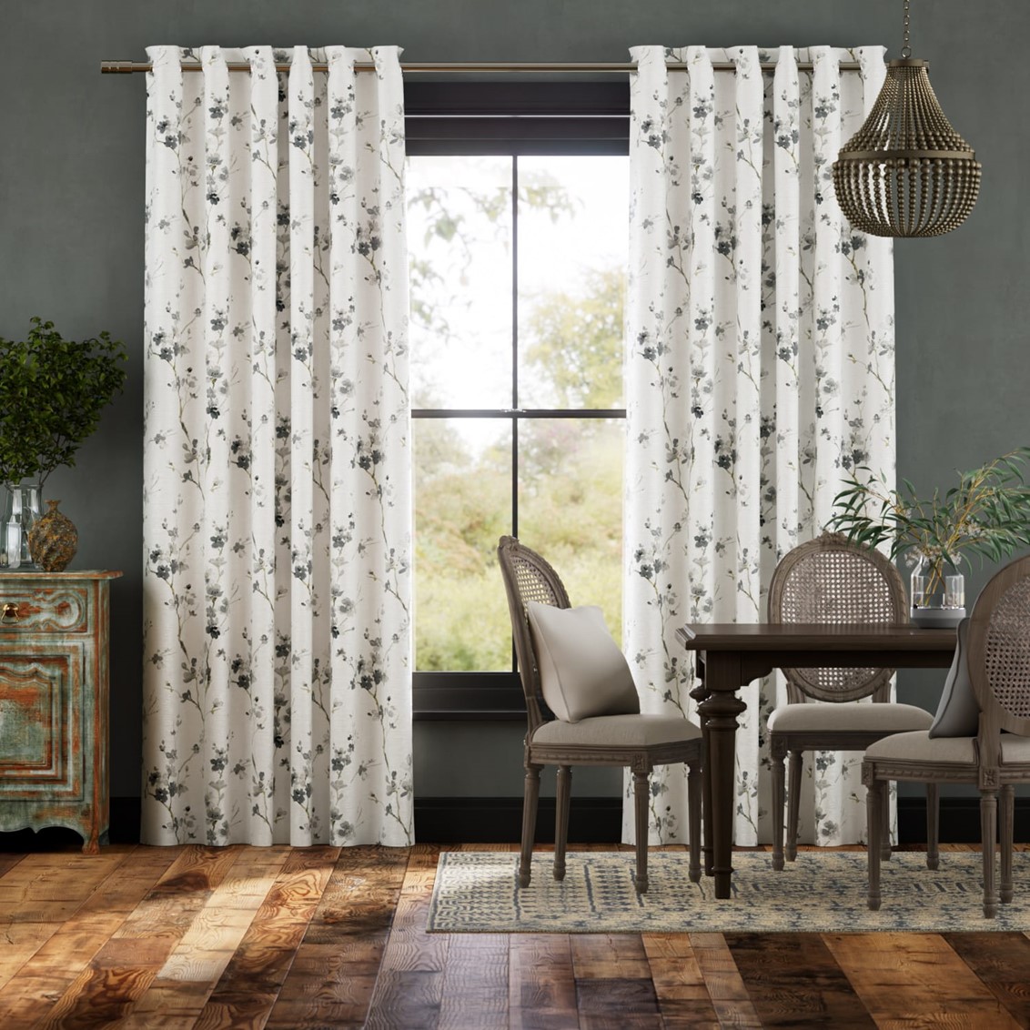 Fuji Blossom Faux Silk Cloud Curtains