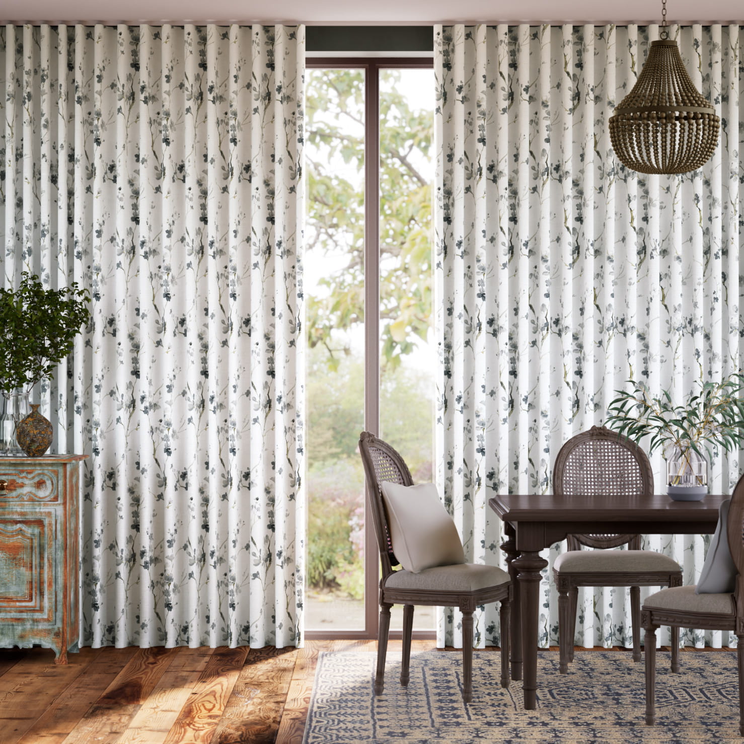 Fuji Blossom Faux Silk Cloud Curtains thumbnail image